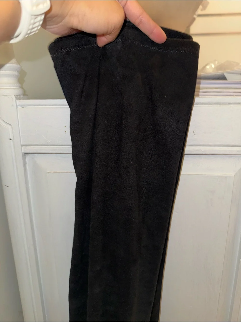Steve Madden Isaac Black Suede Over the Knee Boots